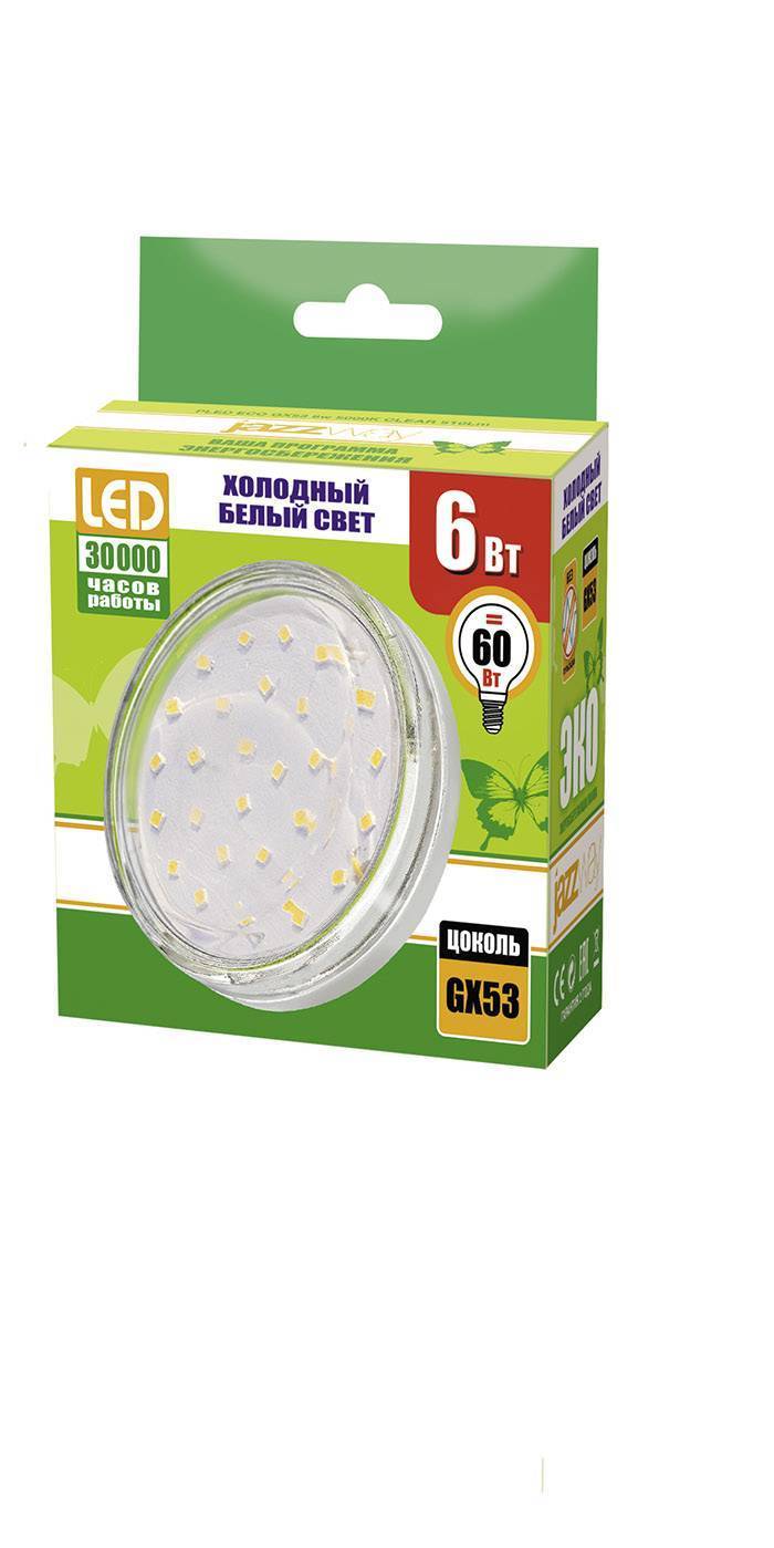Светодиодная лампа PLED-ECO-GX53 6w 5000K CLEAR