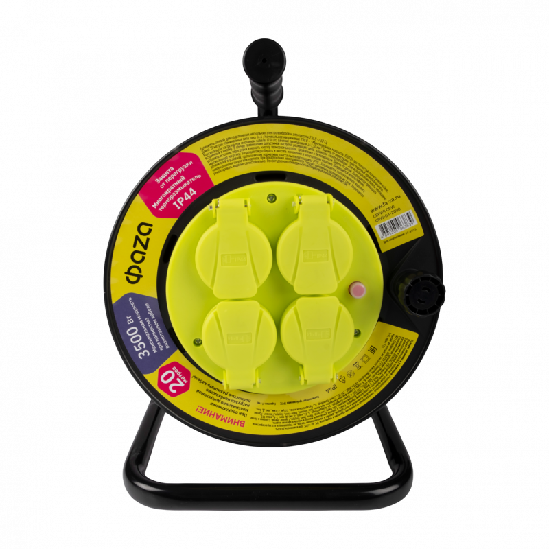 Удлинитель CRW-04-2000 (Катушка, 4 х 20) IP44, заземл. Фaza