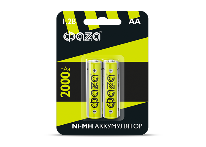 HR6-2000-B2 размер АА УПАК.2шт. Аккумуляторы Ni-MH 2000mAч  ФАZA