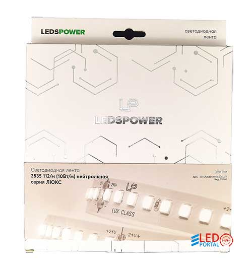 Светодиодная лента LP 2835/112 NW (4000-4500K) IP20 12V 10W/m LUX, 5m