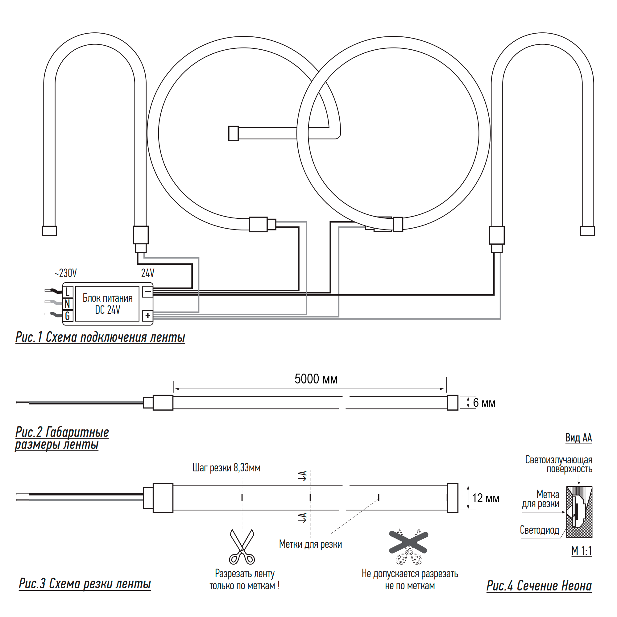 Гибкий неон PFN-02 "НЕОН 24V" 2835/120 6000K 12X6mm IP65 /5m/ Jazzway