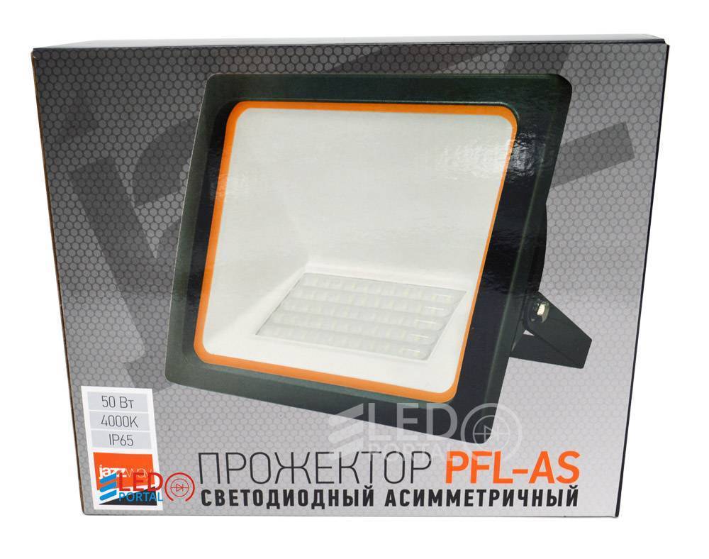 Светодиодный прожектор PFL-AS-50w 4000K IP65 асимметричный прожектор Jazzway