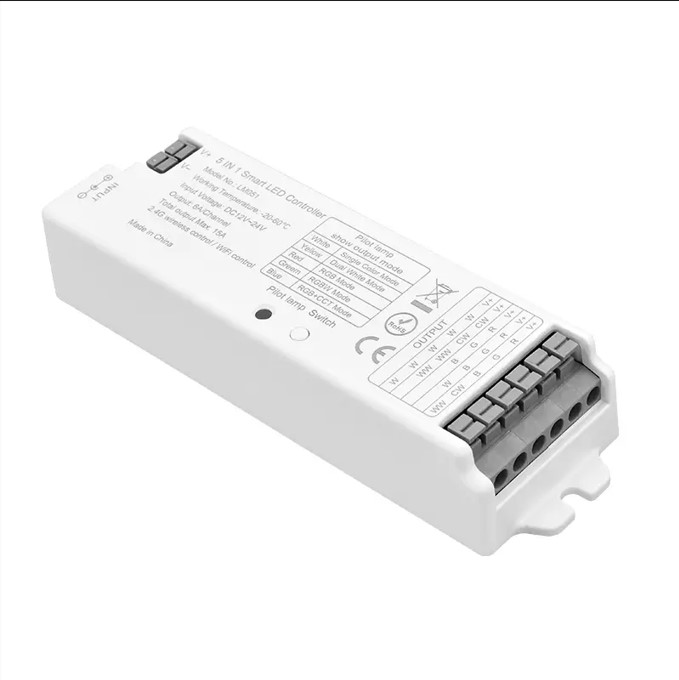 Контроллер 5в1 LP-LM051-15A Одноцв.,CCT,RGB,RGBW,RGB+CCT RF б/пульта DC12-24V