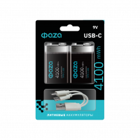 Аккумуляторы Литиевые с Type-C ФАZА  9V 4100 mWh USB BL-2