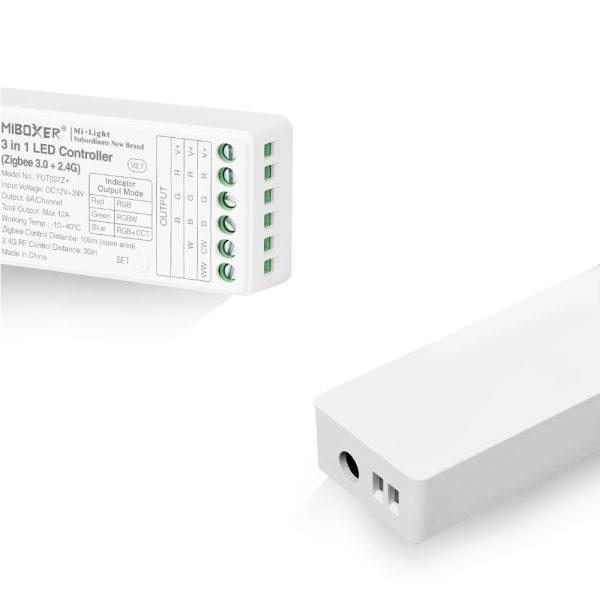 FUT037Z+ 3 в 1 RGB+W+CCT (Zigbee 3.0 + 2.4 ГГц) Контроллер для светодиодной ленты