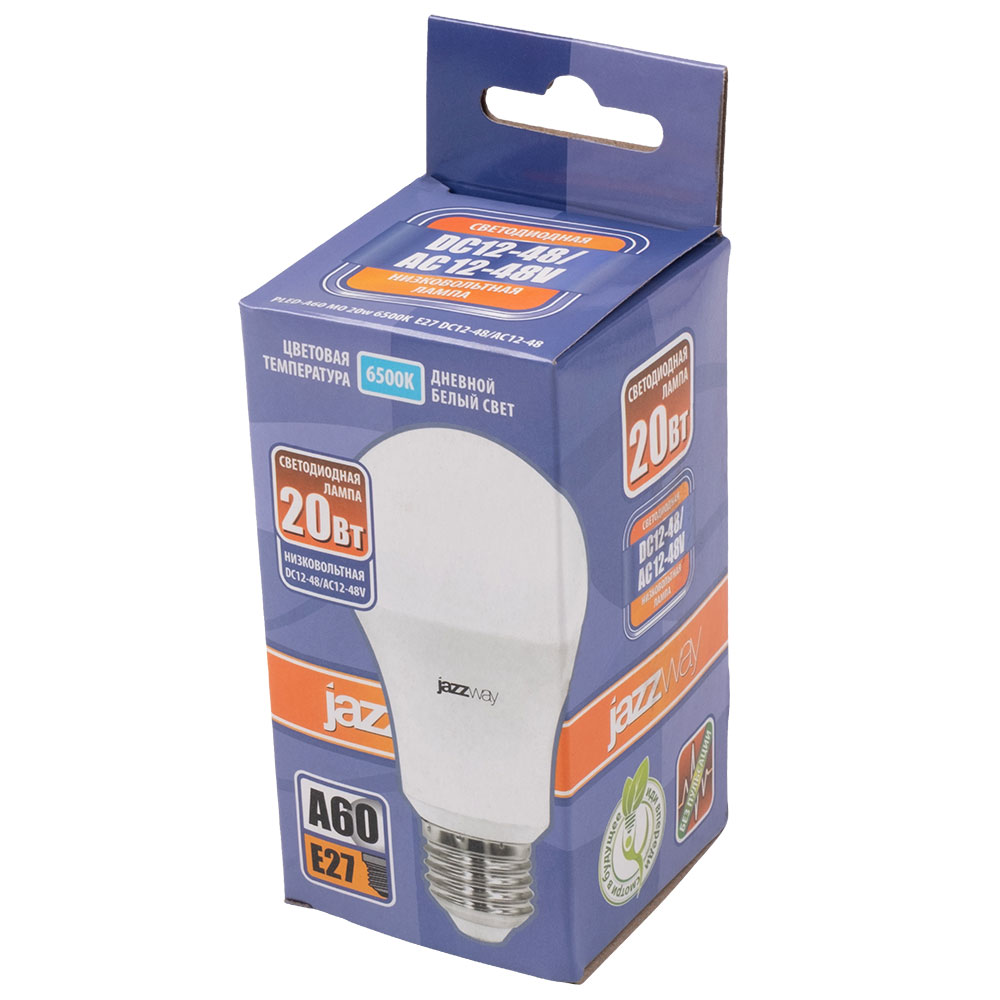 Светодиодная лампа PLED-A60 МО 20w 6500K E27 DC12-48V/AC12-48V