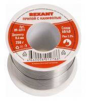 Припой с канифолью (Sn60 Pb40 Flux 2.2%)  REXANT