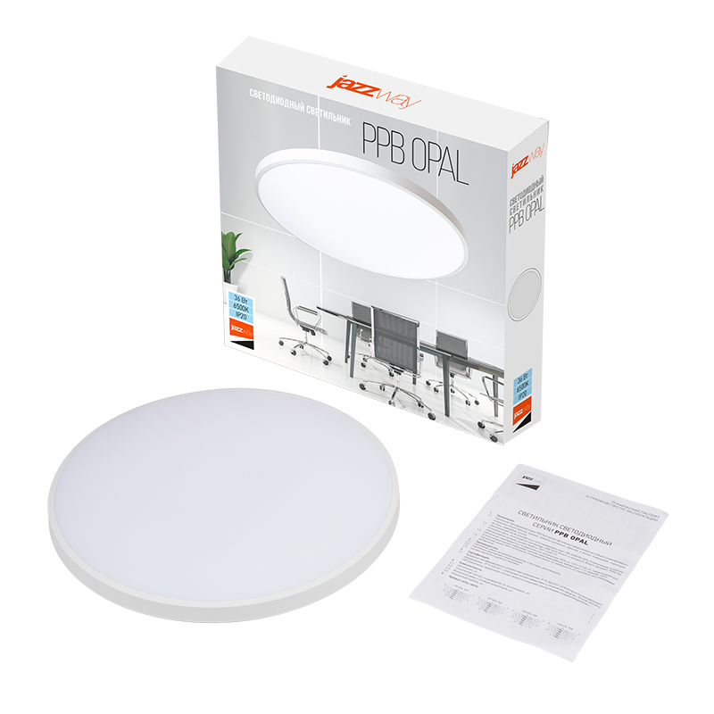 Светильник светодиодный PPB OPAL 36W 6500K WH IP20