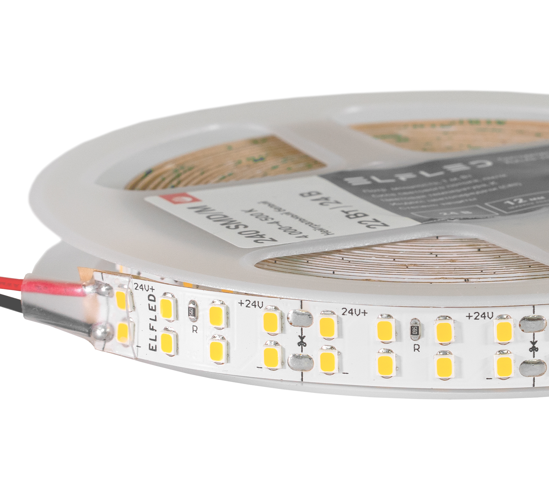 Светодиодная лента 5м PRO140 2835/240 6500-7000K 2-х рядная 22Вт/м, 24В IP20 22 Вт/м