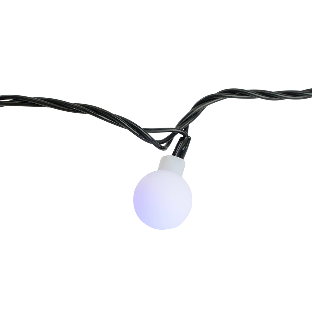 CL585 МУЛЬТИШАРИКИ 125LED 10м+2м мультиколор, 8 реж., черный шнур  230V гирлянда 