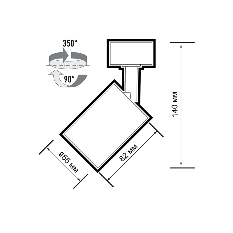 Светильник накладной PDL-R 1xGU10 WH 230V IP20 Jazzway