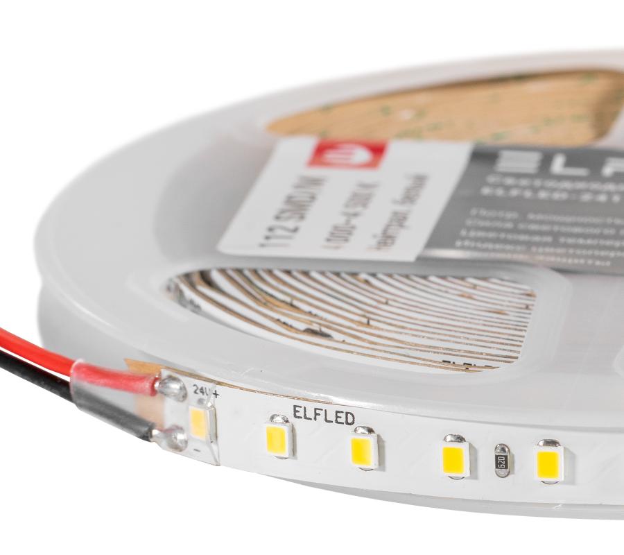 Светодиодная лента 1м, ELFLED 2835/112 PRO140 W 6000-6500К 24В 10Вт/м 8мм IP20 