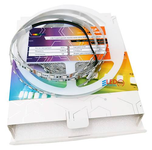 Светодиодная лента LP 5050/60 RGB LUX IP20 12V 14.4W/m, 5m