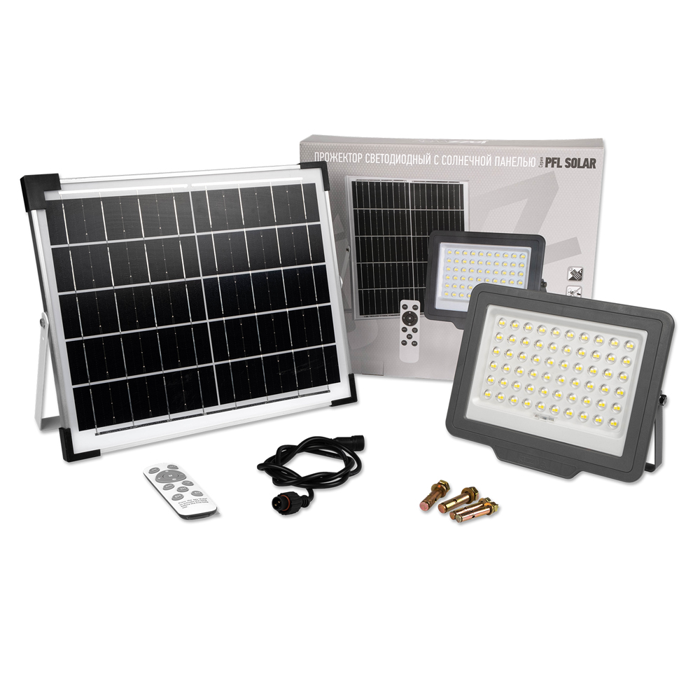 Прожектор на СОЛНЕЧНОЙ БАТАРЕЕ PFL SOLAR 150 6500K IP65 1500Лм
