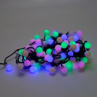 CL585 МУЛЬТИШАРИКИ 125LED 10м+2м мультиколор, 8 реж., черный шнур 230V гирлянда