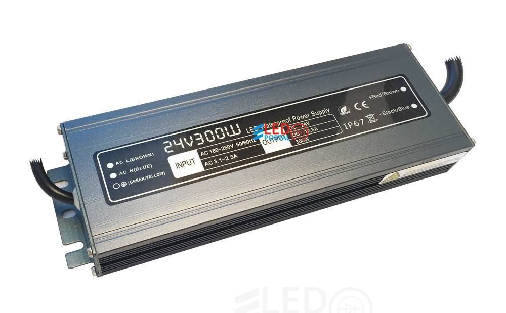 Блок питания ALSL-300-24V алюминий slim IP67
