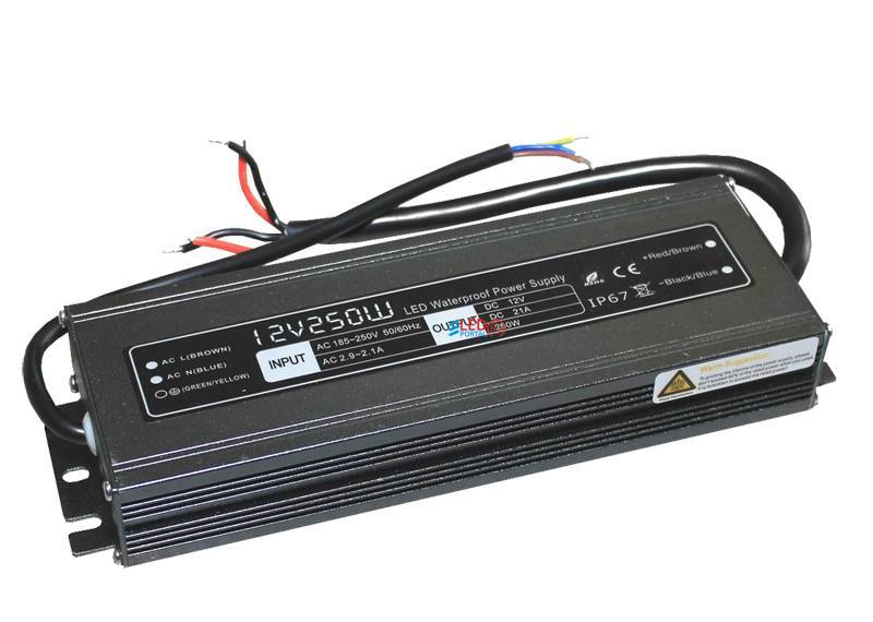 Блок питания ALSL-250-12 250W IP67 12V SLIM 21A влагозащищенный IP67