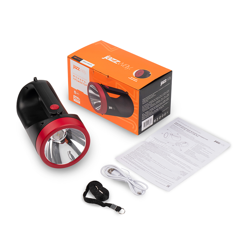 Фонарь-прожектор JAZZway Accu7-L 5W-bk