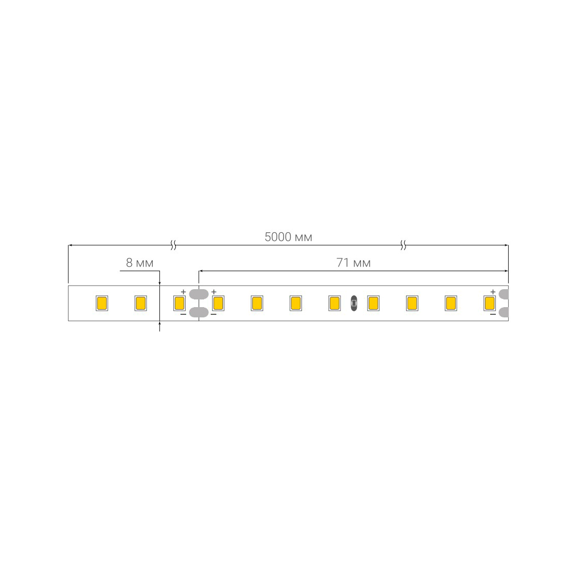 Светодиодная лента 5м PRO140 2835/112-24V 6500-7000K IP20 10 Вт/м