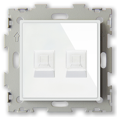 Розетка компьютерная RJ45 кат. 5e двойная белая