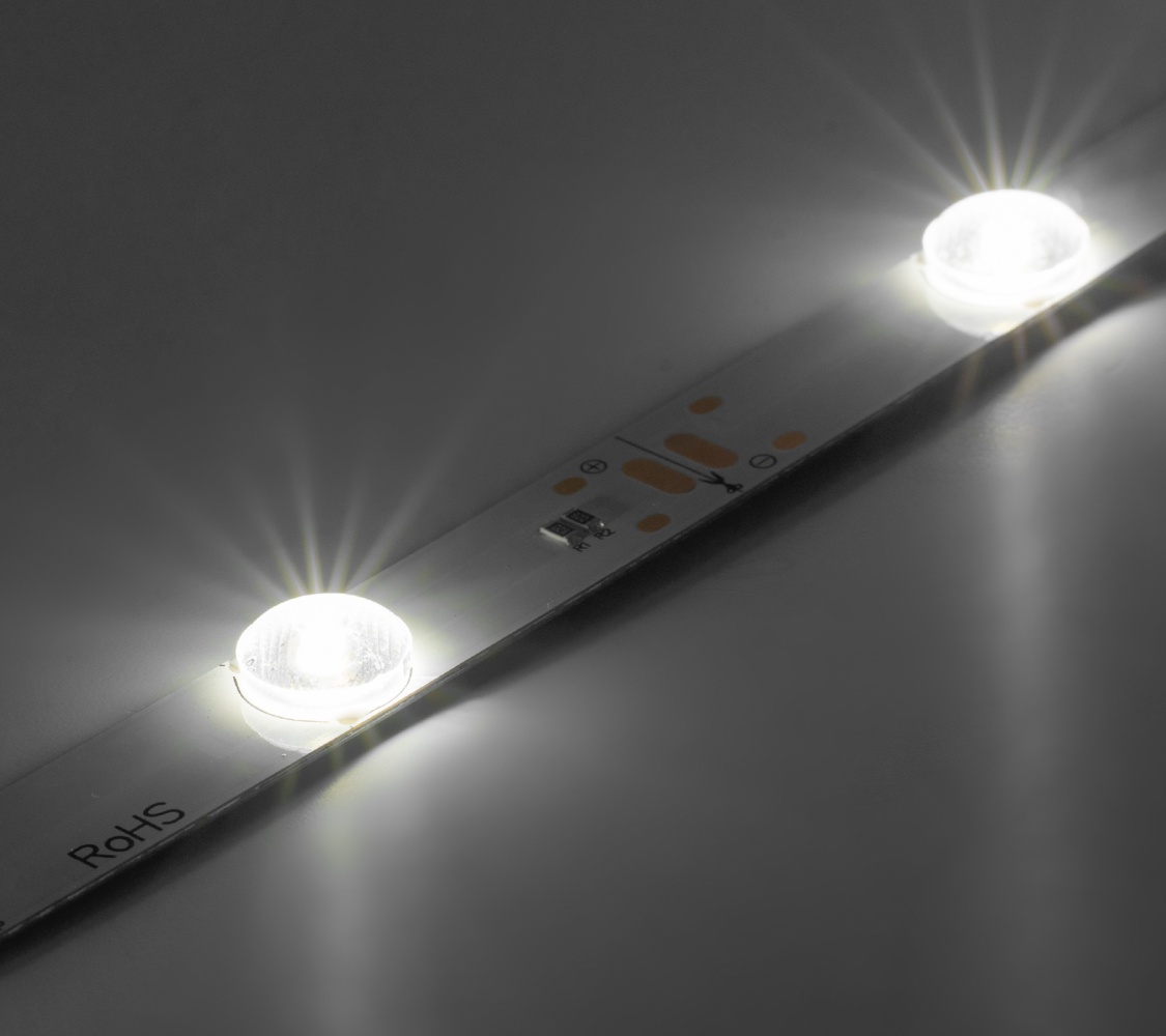 Светодиодная линейка фронтальная 12SMD2835, 12В, с линзами, 4000-4500K