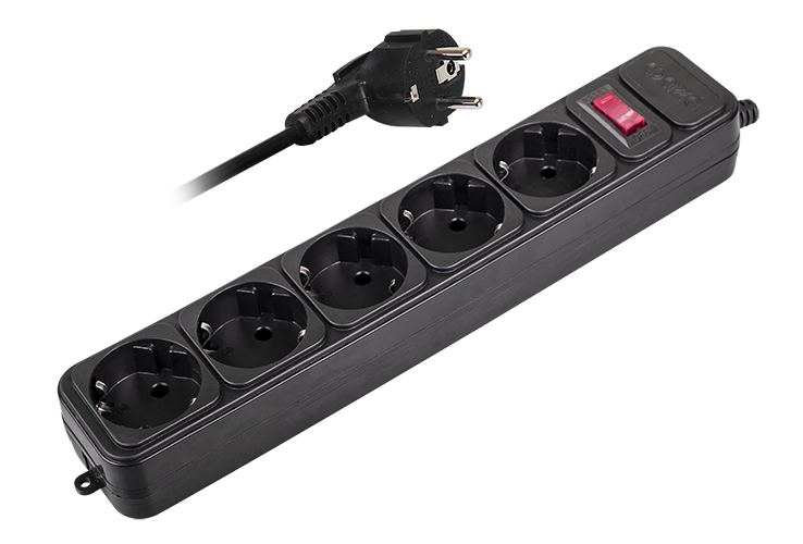 Сетевой фильтр FOP-05GS-180-bk (5 розетки, 1,8м шнур) 10A ФАZA