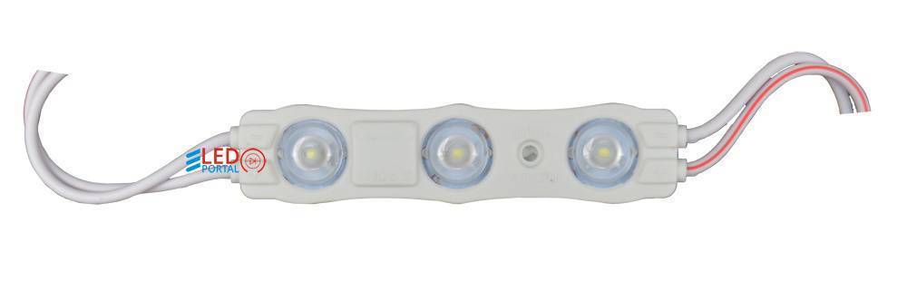 Светодиодный модуль 3SMD BASE-A3-W 2835 White (6500К) IP65 12V линза 67*15мм (1 Вт) 20шт./уп