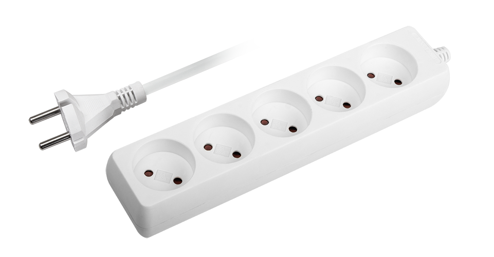 Удлинитель FE05-300 (5 розетки, 3м шнур, выкл.) ФАZA