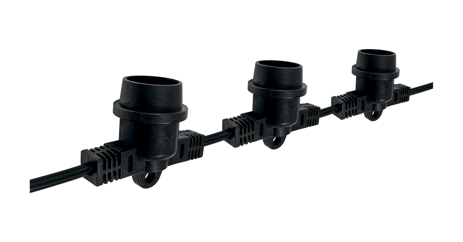 Гирлянды «Белт-лайт» PBL-S80/L48+1.5 Black E27 IP65 48 метров