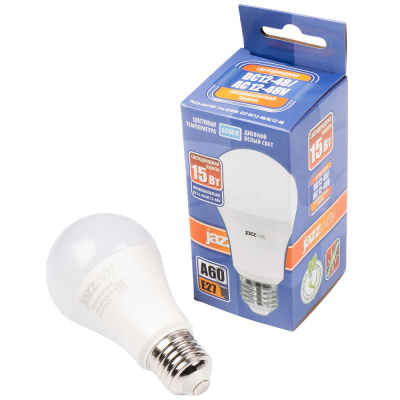 Светодиодная лампа PLED-A60 МО 15w 6500K E27 DC12-48V/AC12-48V