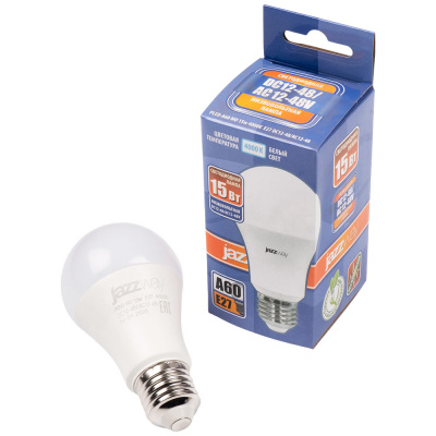 Светодиодная лампа PLED-A60 МО 15w 4000K E27 DC12-48V/AC12-48V