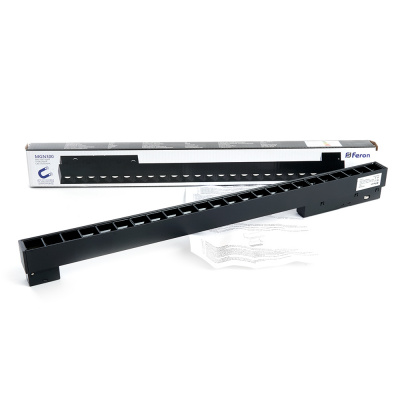 Трековый светодиодный светильник Feron MGN300 24W, 48v, 4000К, 30 градусов, черный серия LensLine