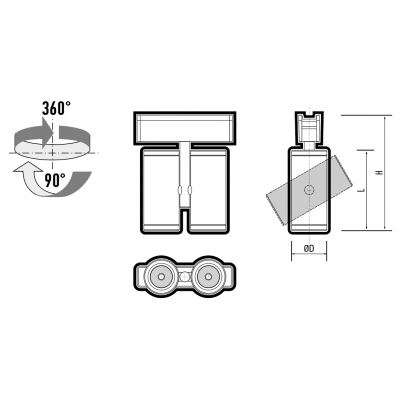 Низковольтный трековый светильник светодиодный MTR16 2320A 2x10W 4000K 36°  BL (чёрный) IP20 Jazzway  предназначен для общего и акцентного освещения административных, коммерческих и бытовых помещений (торговых и выставочных центров, автосалонов, ресторано