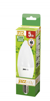 Светодиодная лампа Е14 Светодиодная лампа PLED-ECO-C37 5w 3000K 400Lm E14 JazzWay, цена 48.57 руб с доставкой по всей России, интернет магазин Led Portal